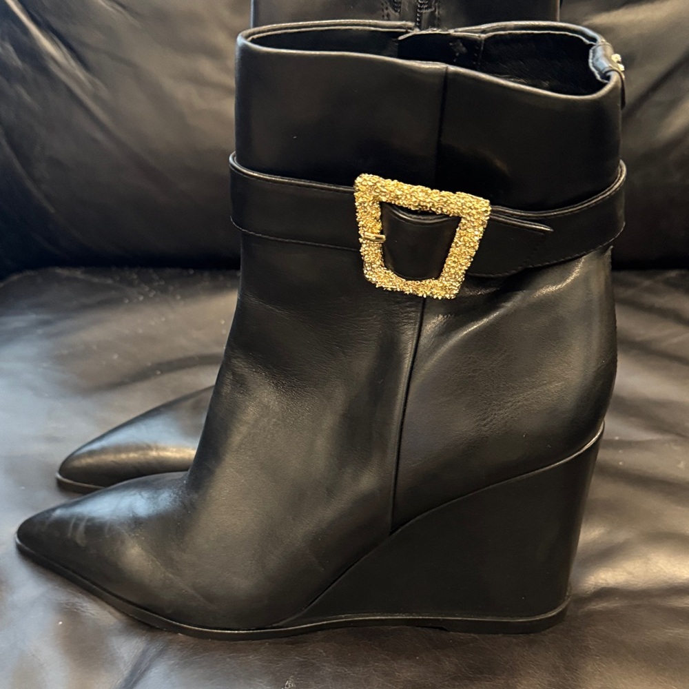Sam Edelman Black Leather Ankle Boots